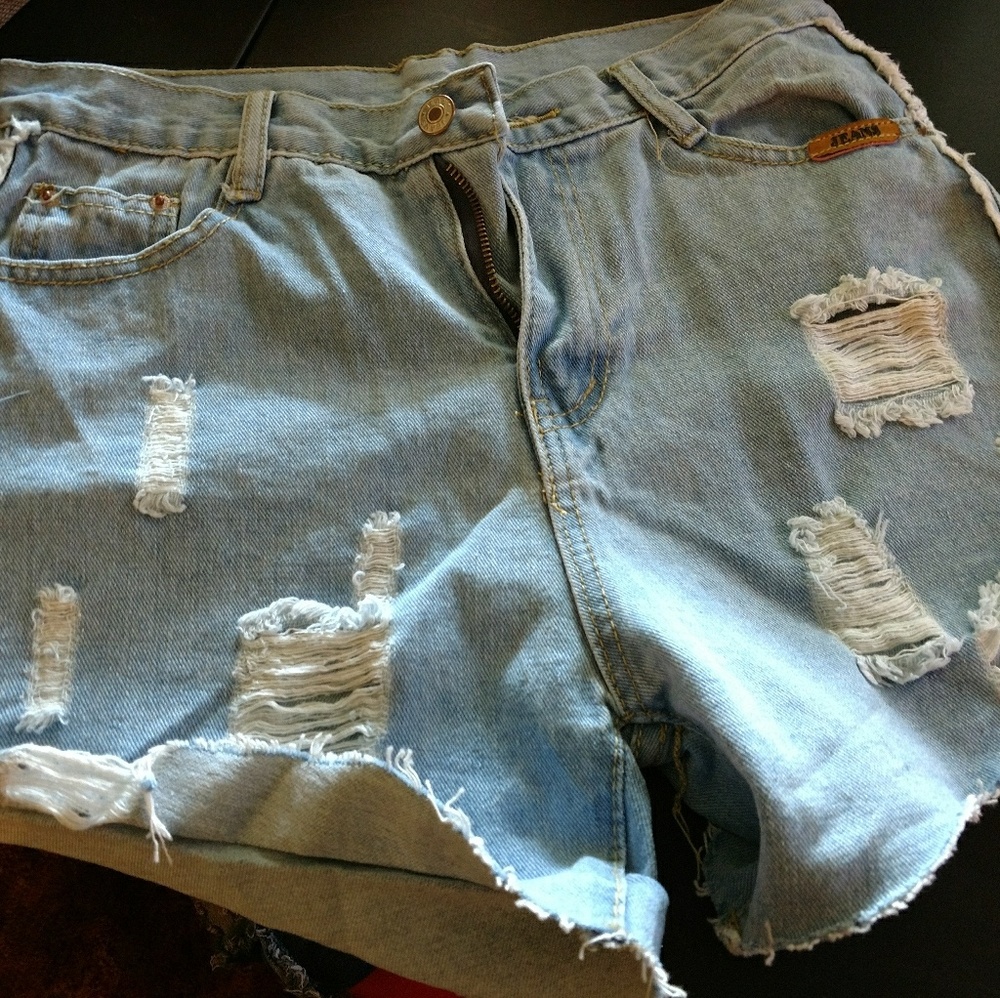 Shein Brand Distressed Jean Shorts